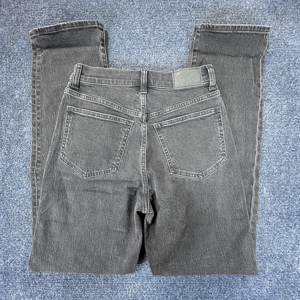 Madewell Jeans Womens 25 Black 90s Straight High Rise Vintage Style Denim Pants‎